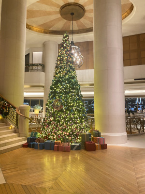 3-4 meter Christmas tree in hotel lobby
